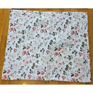 Laura Ashley VTG Quilted Shams Pink Yellow Green Gingham Floral Cottage Set